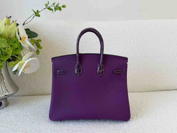 Hermès Birkin 25 Touch Togo Crystal Purple x Alligator x Palladium Hardware