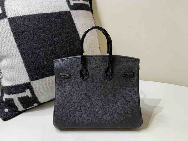 Hermès Birkin 25 Touch Noir Togo & Alligator x Gold Hardware