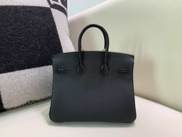 Hermès Birkin 25 Touch Noir Togo and Matte Alligator x  Palladium Hardware