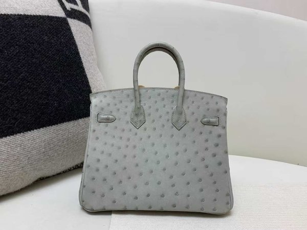 Hermès Birkin 25 Ostrich Gris Perle x Palladium Hardware