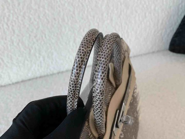 Hermès Birkin 25 Lizard Snow White x Palladium Hardware