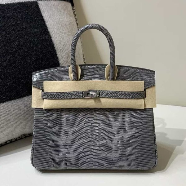 Hermès Birkin 25 Lizard Gris Mouette x Palladium Hardware