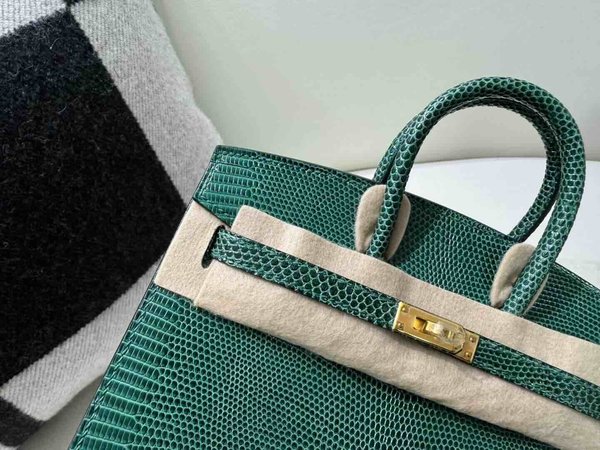 Hermès Birkin20 Lizard Vert Cyprès x Gold Hardware