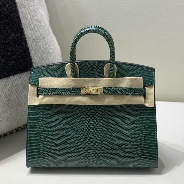 Hermès Birkin 25 Lizard Vert Cyprès x Gold Hardware