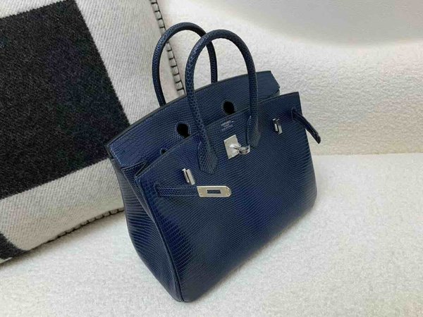 Hermès Birkin25 Lizard Sapphire Blue x Palladium Hardware