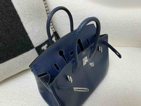 Hermès Birkin25 Lizard Sapphire Blue x Palladium Hardware