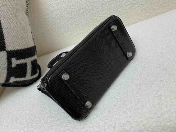 Hermès Birkin25 Lizard Ebene Brown x Palladium Hardware