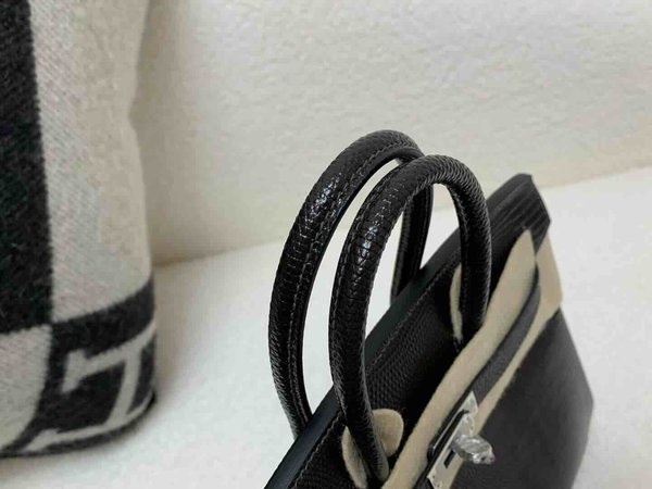 Hermès Birkin25 Lizard Ebene Brown x Palladium Hardware