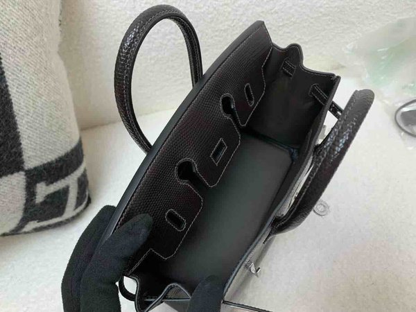 Hermès Birkin25 Lizard Ebene Brown x Palladium Hardware