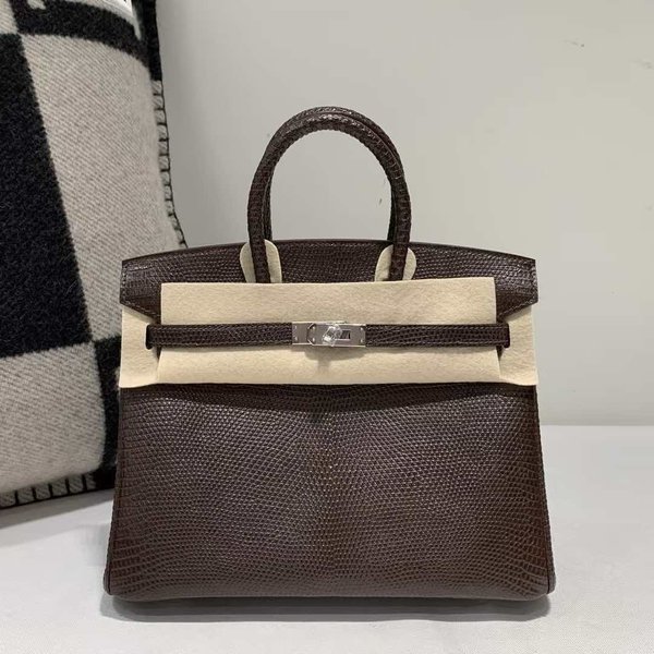 Hermès Birkin 25 Lizard Chocolate x Palladium Hardware