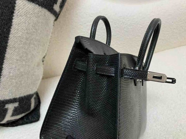 Hermès Birkin 20 Lizard Noir x Palladium Hardware