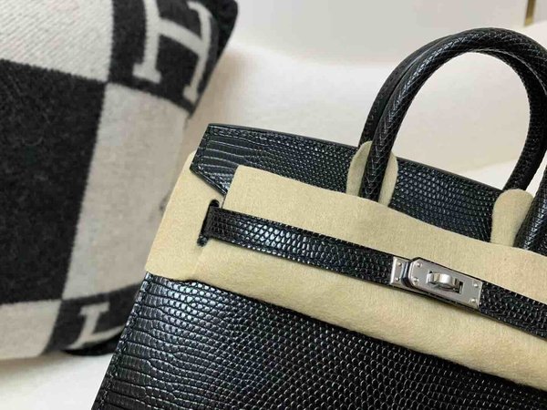 Hermès Birkin 20 Lizard Noir x Palladium Hardware