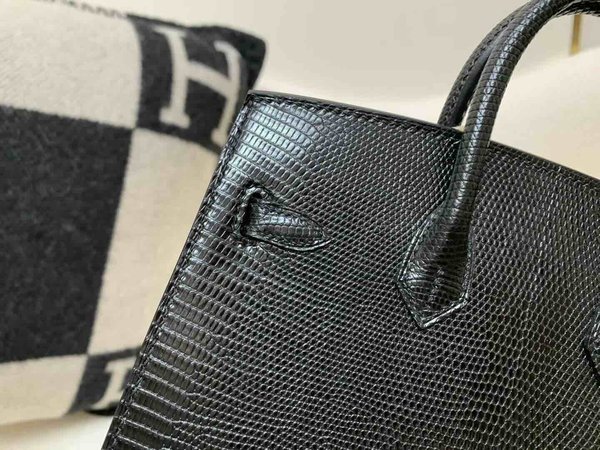Hermès Birkin 20 Lizard Noir x Palladium Hardware