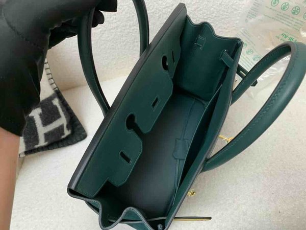 Hermès Birkin 30 Suede & Swift Lake Blue x Gold Hardware