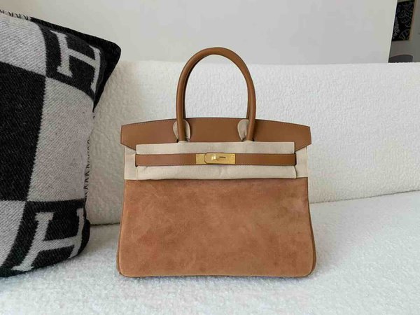 Birkin 30 Suede & Swift Gold x Gold Hardware