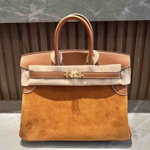 Hermès Birkin 25 Veau Doblis & Swift Gold/Cuivre  x Gold Hardware