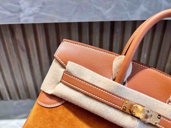 Hermès Birkin 25 Veau Doblis & Swift Gold/Cuivre  x Gold Hardware