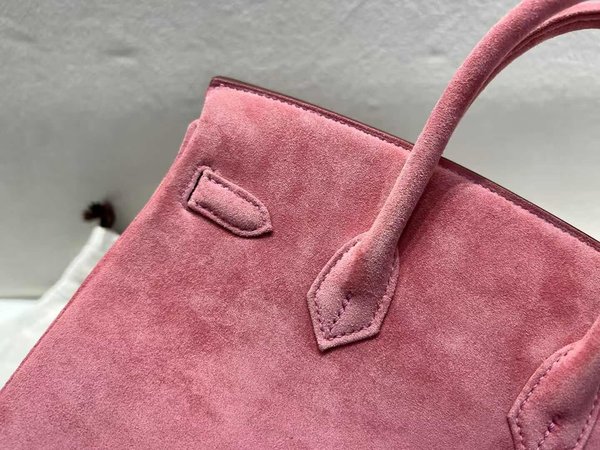 Hermès Birkin 25 Doblis Suede Rose Jaipur x Palladium Hardware