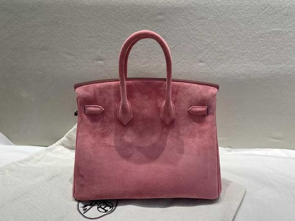 Hermès Birkin 25 Doblis Suede Rose Jaipur x Palladium Hardware