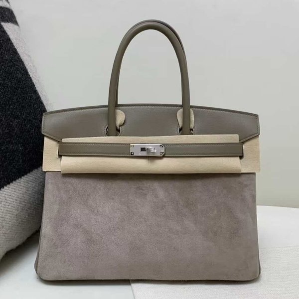 Hermès Birkin 30 Deer with Swift Etoupe x Palladium Hardware