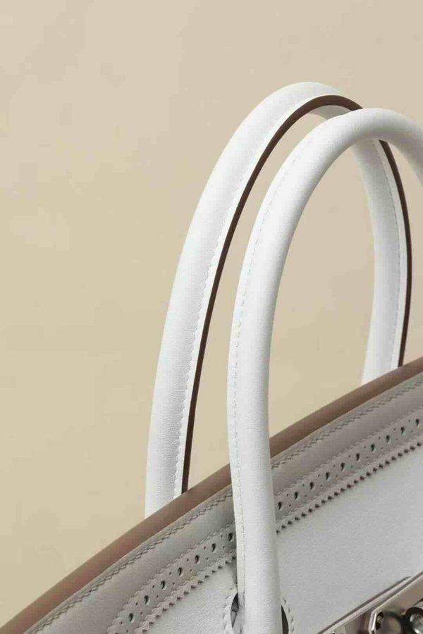 Hermès Birkin 35 GHILLIES WHITE & GRIS PERLE x SWIFT x Palladium Hardware