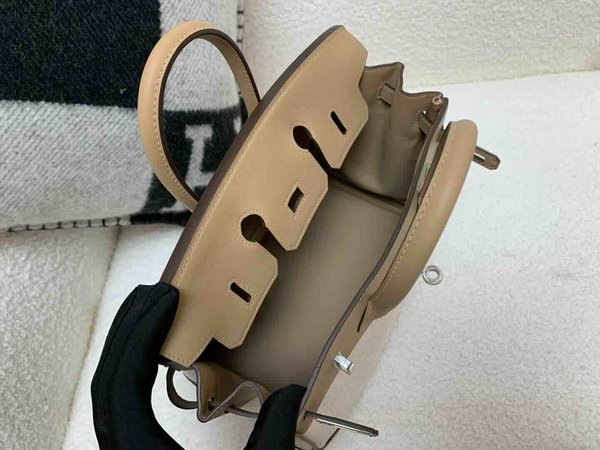 HERMÈS Birkin 25 Toile H canvas Swift Palladium hardware