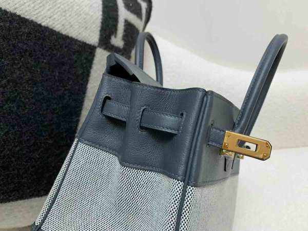 HERMÈS Birkin 25 Toile H canvas Swift Palladium hardware