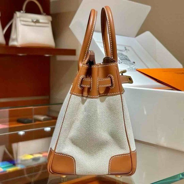 HERMÈS Birkin 30 Toile H canvas Swift Palladium hardware