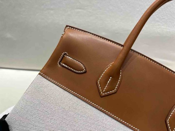 HERMÈS Birkin 30 Toile H canvas Swift Palladium hardware