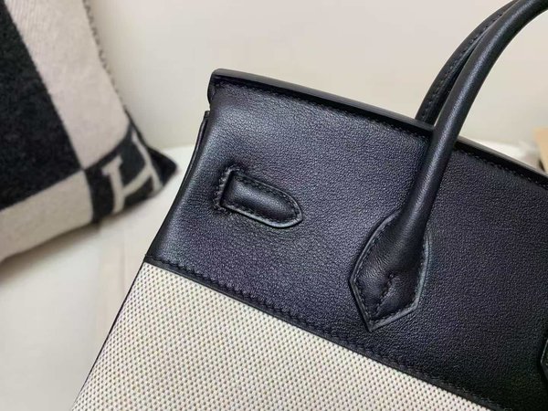 HERMÈS Birkin 30 Toile H canvas Swift Palladium hardware