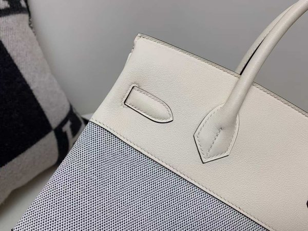 HERMÈS Birkin 30 Toile H canvas Swift Palladium hardware