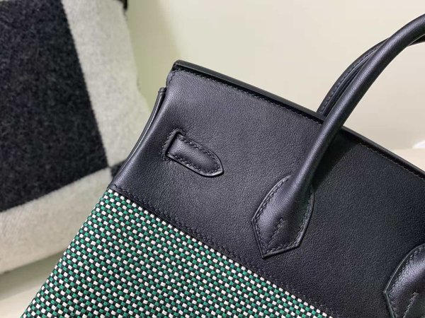 HERMÈS Birkin 30 Toile H canvas Swift Palladium hardware