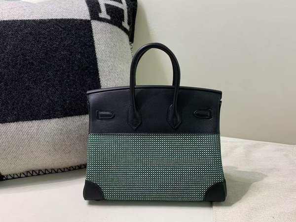HERMÈS Birkin 30 Toile H canvas Swift Palladium hardware