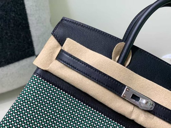 HERMÈS Birkin 30 Toile H canvas Swift Palladium hardware