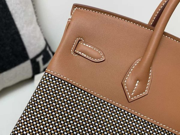 HERMÈS Birkin 30 Toile H canvas Swift Palladium hardware