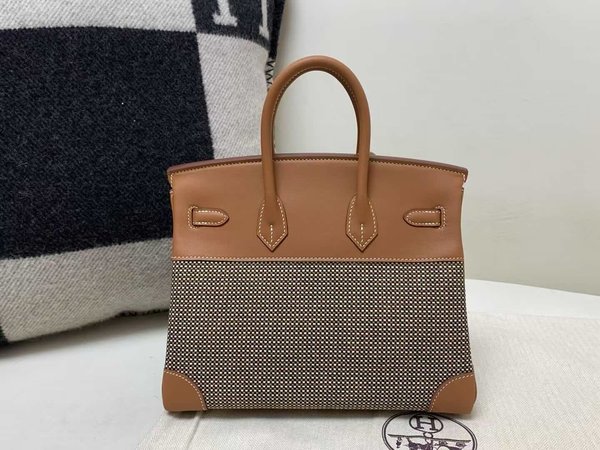 HERMÈS Birkin 30 Toile H canvas Swift Palladium hardware
