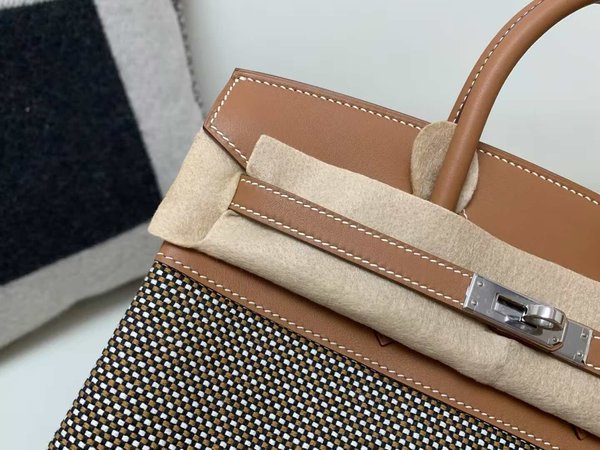 HERMÈS Birkin 30 Toile H canvas Swift Palladium hardware