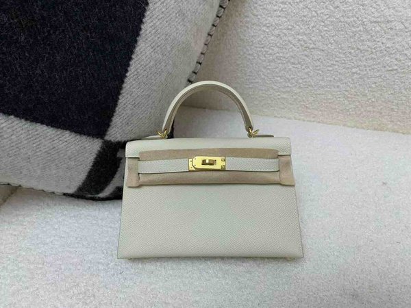 Hermès Mini Kelly II Epsom Craie x Gold Hardware