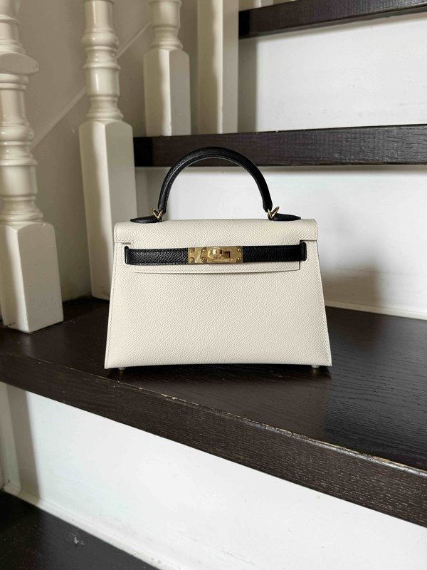 Hermès Mini Kelly II Epsom Graphite & Gris Craie x Palladium Hardware