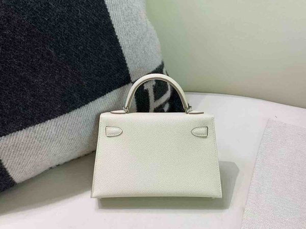 Hermès Mini Kelly II Epsom Craie x Palladium Hardware