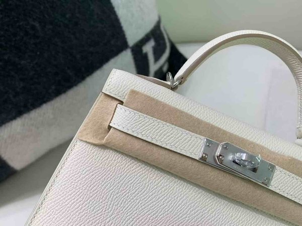 Hermès Mini Kelly II Epsom Craie x Palladium Hardware