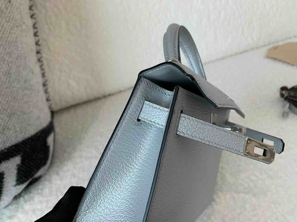 Hermès Mini Kelly II Chevre Olympic Silver x Palladium Hardware