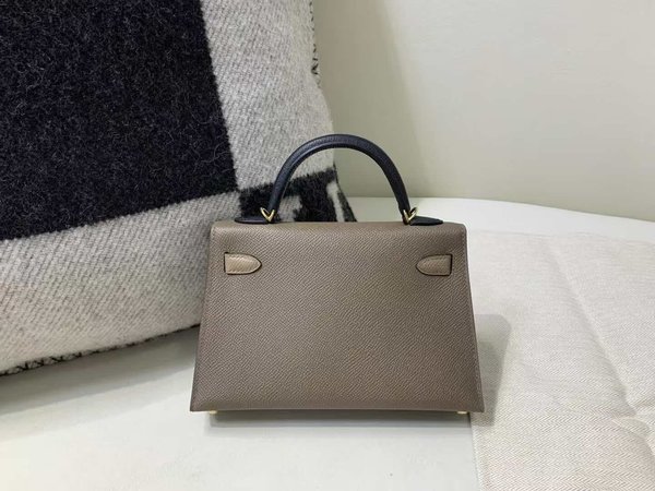Hermès Mini Kelly II Epsom Etoupe x Gold Hardware