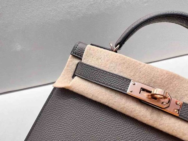 Hermès Mini Kelly II Epsom Etain x Rose Gold Hardware