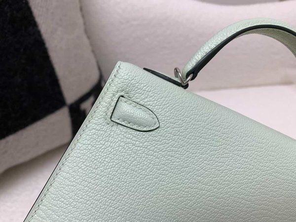 Hermès Mini Kelly II Vert d’Eau Evercolor x Palladium hardware
