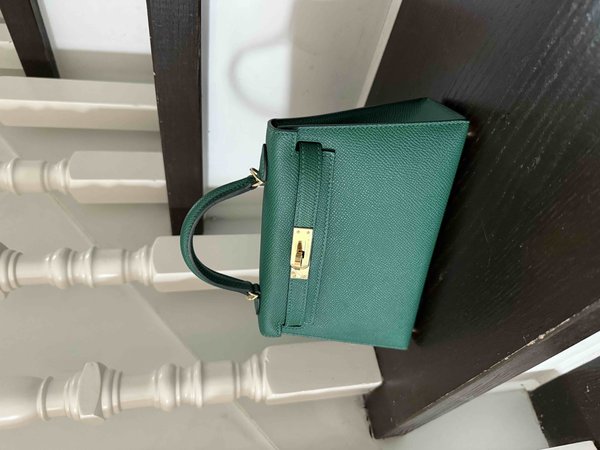 Hermès Mini Kelly II Epsom Malachite x Gold Hardware