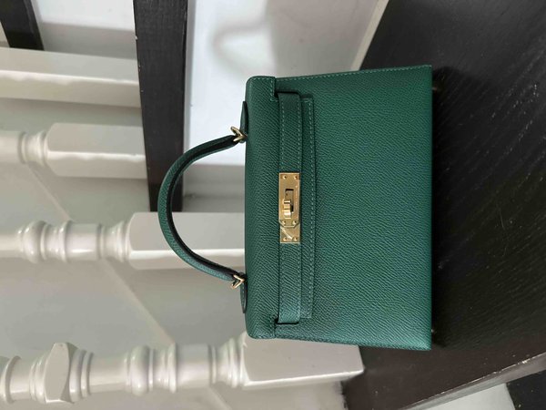 Hermès Mini Kelly II Epsom Malachite x Gold Hardware