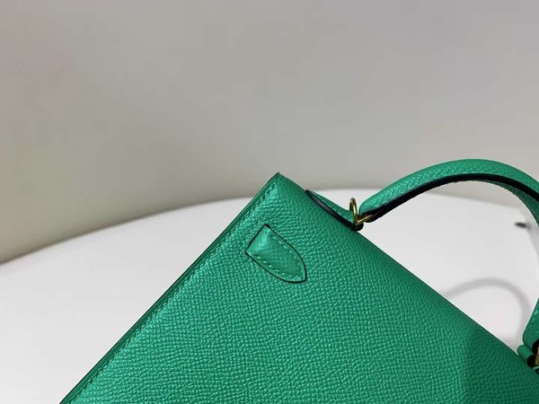 Hermès Mini Kelly II Epsom Vert Jade x Gold Hardware