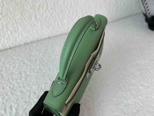 Hermès Mini Kelly II Epsom Avocado Green x Palladium Hardware