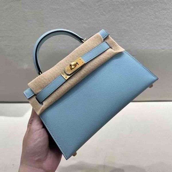 Hermès Mini Kelly II Epsom Macaron Blue x Gold Hardware